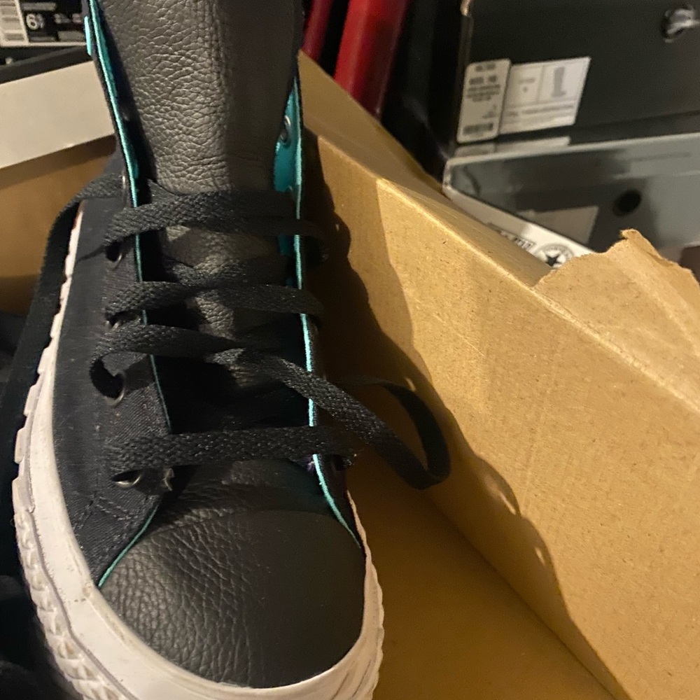 Converse Kids Black and Teal Sneakers